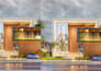 do exterior design, 3d rendering, facade, pool and landscape design